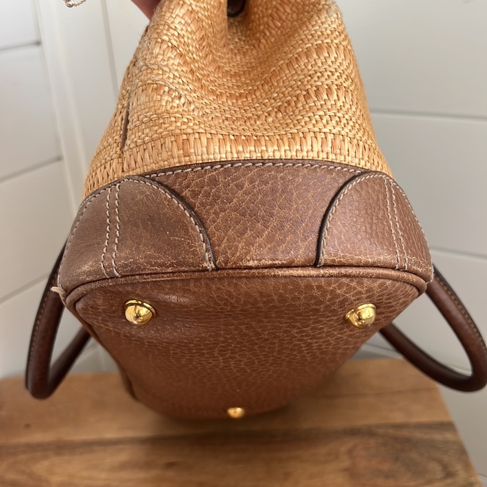 Vintage Gucci Raffia and Crocodile Secret Top Handle - Picture 10 of 17